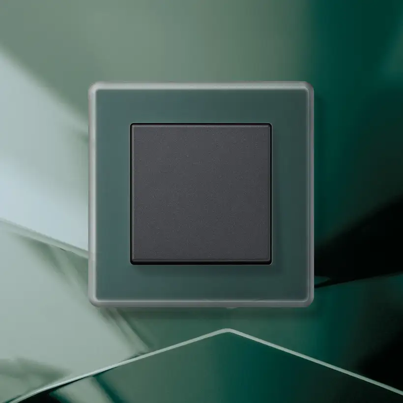 JUNG A VIVA push-button in a deep green finish